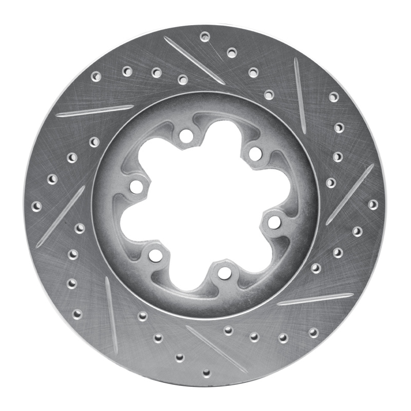 Chevrolet Colorado Brake Rotor (1) - Front Left - R1 Concepts - Drilled & Slotted - Silver - `04-`08